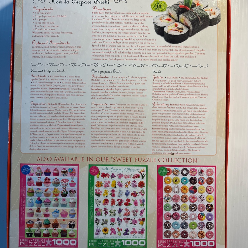 1000 Piece EuroGraphics “Sushi” Jigsaw Puzzle - Picture 2 of 5